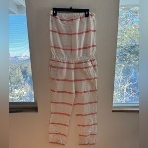 Lemlem Ivory Coral Striped Jumpsuit